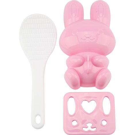 3 pièces Moule à Sushi Lapin en PP Alimentaire - Outil DIY pour Onigiri Rose (1/5)