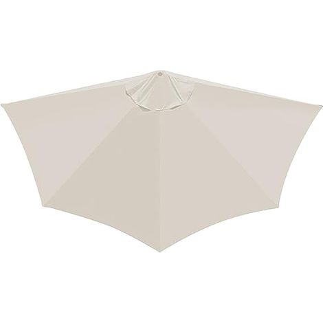 Sollbry Parasol semi-circulaire-2,7m-Grande manivelle Toile de rechange - Protection solaire et pluie - Pour jardin, terrasse, cour, piscine - Polyester,blanc (1/5)