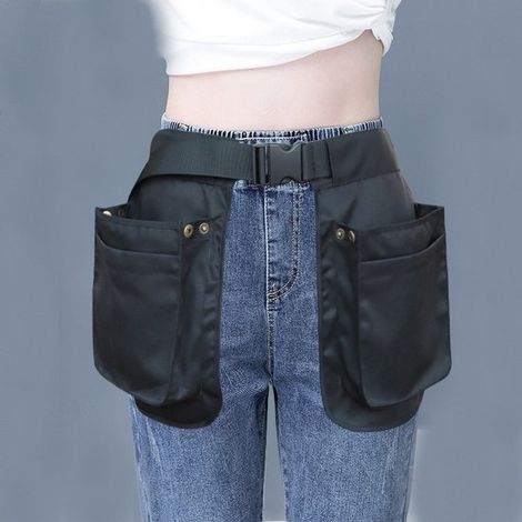Grembiule porta attrezzi con cintura in vita per uomo e donna, 4 tasche, organizer per attrezzi, grembiule da giardinaggio, grembiule da cameriere, grembiule da parrucchiere (1/5)