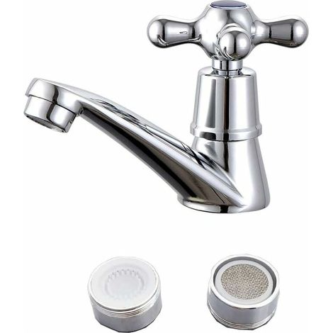 Basin Mixer Tap Single Cold Water Faucet, Single Cold Faucet Chrome Basin Water Tap, for Home Bathroom Toilet Sink Basin Kitchen,With Filter (1/5)