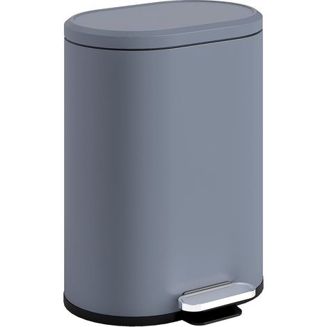 Papelera de cocina de 30 L con pedal y tapa de cierre suave, metal gris, 36,5 x 31 x 61 cm (1/5)