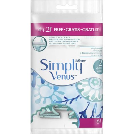 Gillette Simply Venus2 4+2 Einwegrasierer, 4 Stück + 2 Gratis