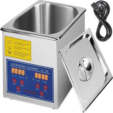 VEVOR Pulitore ad Ultrasuoni 1.3L Lavatrice ad Ultrasuoni Professionale in Acciaio Inossidabile Multifunzione con Timer Digitale di Riscaldamento per Occhiali Orologi Gioielli Laboratorio (1/5)