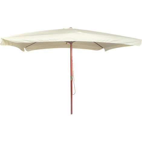 OMBRELLONE RETTANGOLARE IN LEGNO mt 2 x 3 - palo mm 48 - 6 stecche - bianco - LIF