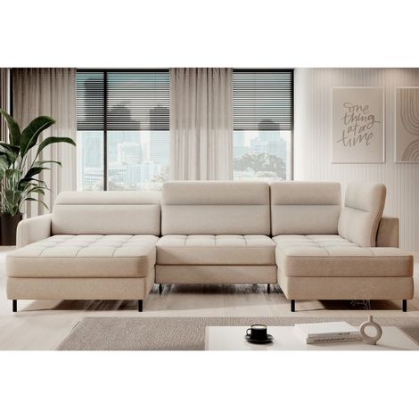 Siège d&039angle Bernardo  306 x 165 x 100 cm  Beige (1/5)