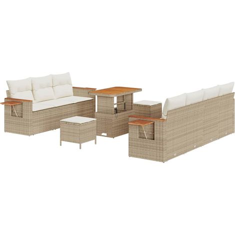 Maison Exclusive - Gartensofa-set mit Kissen 13 pcs Beige und Cre