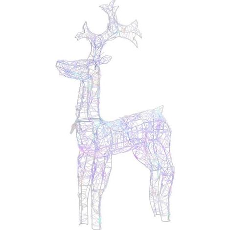 Décoration de Noël renne avec 90 lumières LED, mesurant 60x16x100 cm, en acrylique. (1/5)