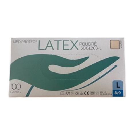 Gant latex micro-poudre mediprotec large taille l