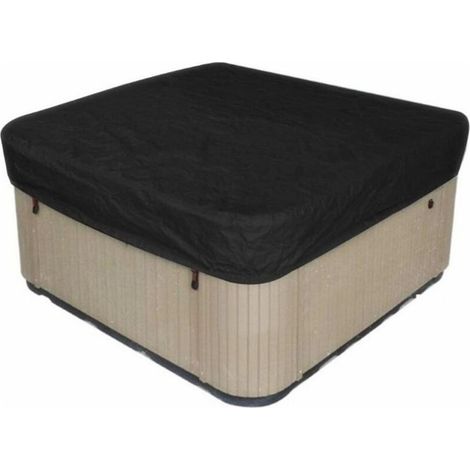 Housse de Bain à Remous Carrée Couverture Anti-poussière de Piscine Couvertures de Spa Extérieur Imperméables pour Baignoire/Bulle——Noir 22022030cm.. (1/5)