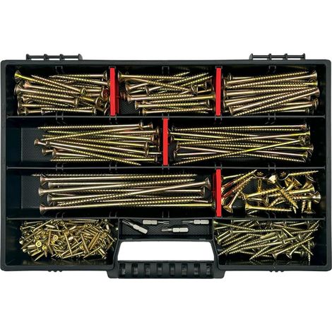 Lot de 295 vis et embouts avec 4 embouts TX et mallette de rangement solide, 5 x 50/5 x 60/5 x 80/5 x 100/5 x 120/6 x 140/6 x 40/3 x 25/4 x 40 (1/5)