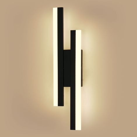 COMELY Modern 16W LED Indoor Wall Lamp 3000K Warm Light, Black Acrylic for Bedroom, Living Room, Hallway, Staircase