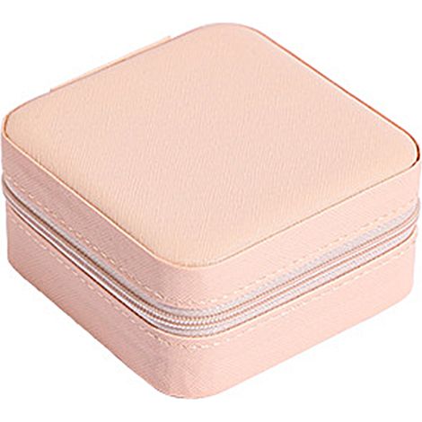 Boîte À Bijoux De Voyage - 10 x 10 x 5 cm - Intérieur Rembourré Et Fermeture Éclair Métallique - Pour Boucles D'oreilles Colliers Et Bagues - 1 Pièce (1/5)