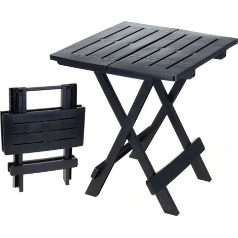 Kunststoff Klapptisch 45 x 43 cm - anthrazit - Garten Beistelltisch klappbar