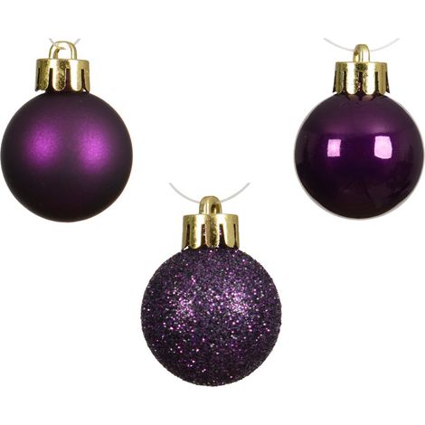 Weihnachtskugeln Feige bruchfest Ø 3 cm aus Kunststoff - 14er Set (1/2)