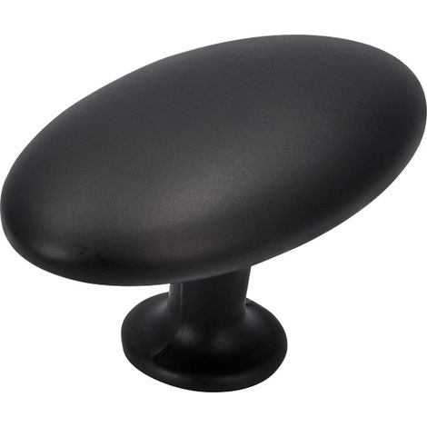 Bouton de meuble zamac ovale 64 x 36 - Décor : Noir mat - SIRO (1/2)