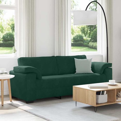 3-Sitzer-Sofa Dunkelgrün 220x77x82 cm Samt