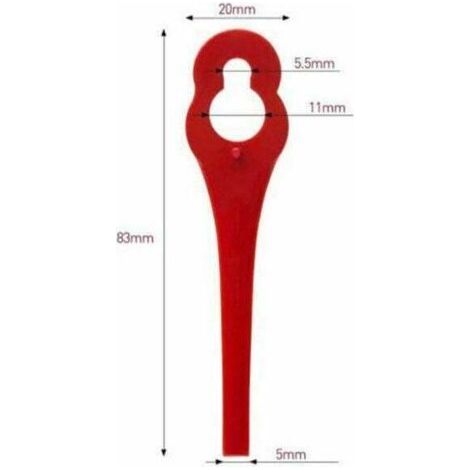 Lot de 100 Lames en Plastique de Rechange pour Coupe Bordure Florabest LIDL FRTA 20 A1,FAT 18B3, FRT18A, (1/4)