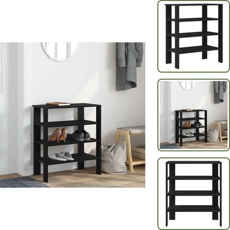 vidaXL Étagère à chaussures noir 61x32x70 cm bois d'ingénierie (1/5)
