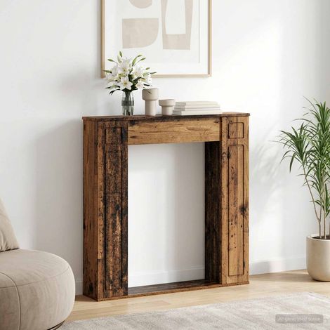 vidaXL Cadre de cheminée Bois ancien 100 x 20 x 100 cm (1/4)