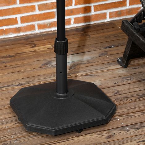 Portaombrelli, 18 kg, riempimento in cemento, design compatto, corpo in plastica, nero, 45,5 x 45,5 x 33 cm