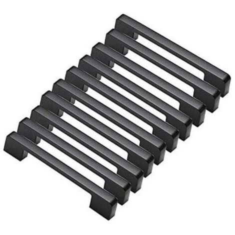 10pcs poignées de porte noir en Alliage de Aluminium Poignées T Bar Bâton Cuisine Armoire Entraxe de Trous 160mm (1/5)