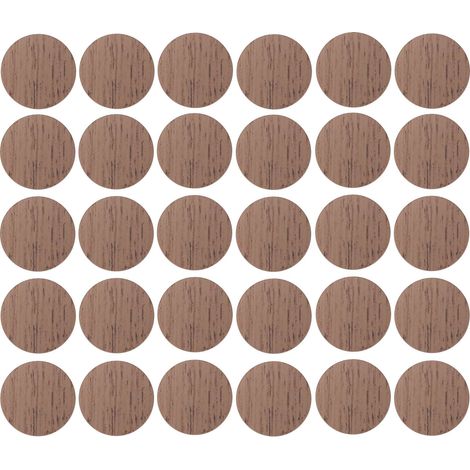 30x Copriviti adesivi 20 mm plastica viti copertura coperchi tappi riparazione mobili, Marrone rovere moro