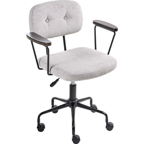 Silla de oficina de tela giratorio ajustable escritorio gris claro Algerita