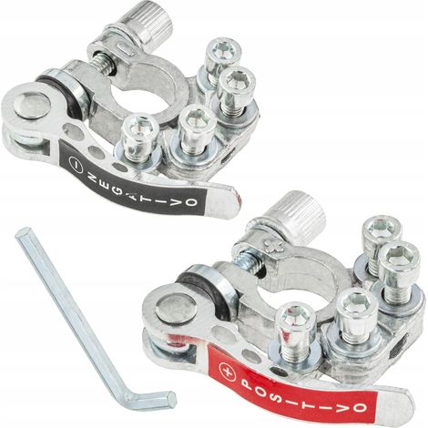 2X Connettore Veloce Morsetto per Batteria 6V/12V/24V Più Meno (1/5)