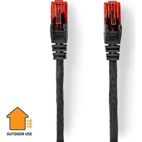Nedis CAT6-Netzwerkkabel / RJ45 Stecker / RJ45 Stecker / U/UTP / 30.0 m / Aussenbereich / Rund / PE / Schwarz / Label