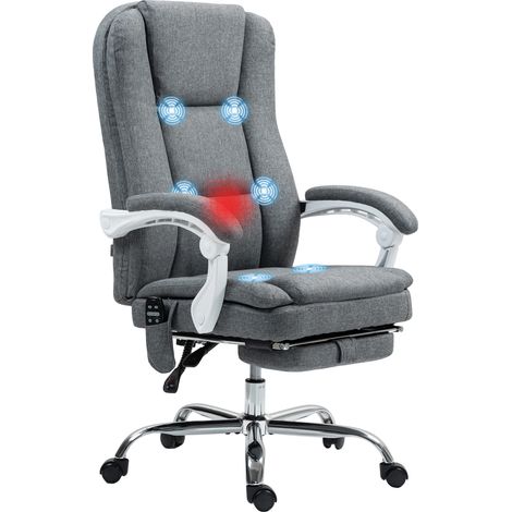 Massage Office Chair, Six Point with Heat, 66 x 60 x 121 cm, Grey (1/5)