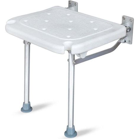 Banc de douche pliant, siège de bain rabattable mural, tabouret de chaise de salle de bain, avec fente pour pomme de douche (1/4)