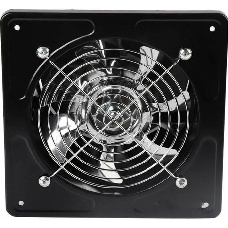 Extractor de aire de 6", diámetro de orificio de 150 mm, 40 W, para montaje en pared, para cocina y baño (negro) (1/5)