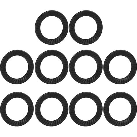 10 rondelles anti-dérapants nervurées en acier M12, entretoises à double denture pour visserie, rondelles de blocage 10 pièces (1/5)
