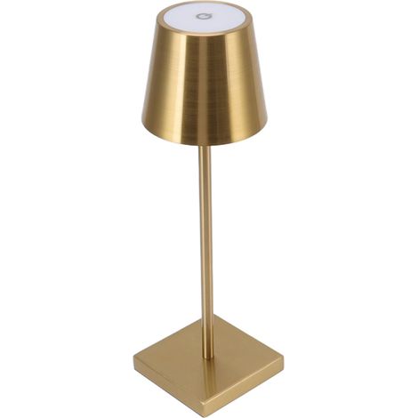 Lampe tactile LED moderne et simple, rechargeable, haute luminosité, à intensité variable, sans fil, pour restaurant et bar, couleur or. (1/5)
