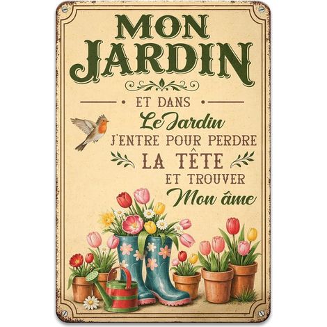 Metal Plaque Vintage Frame, Garden Sign, Granny Gift, Vintage Metal Sign, Grandmother's Day Gift (Model 3) (1/5)