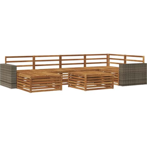 Outdoor Sofa Set 7 pcs Natural vidaXL (1/5)