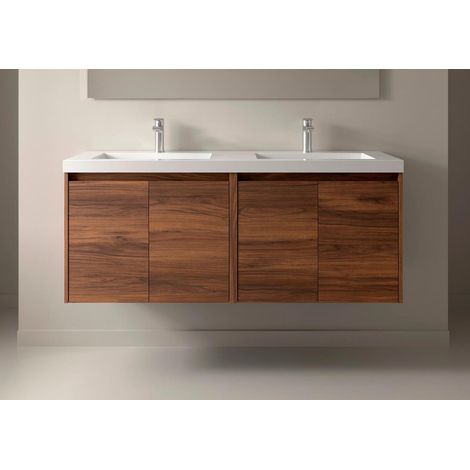 Noja Unterschrank 1400 4 Türen + Waschbecken Nussbaum