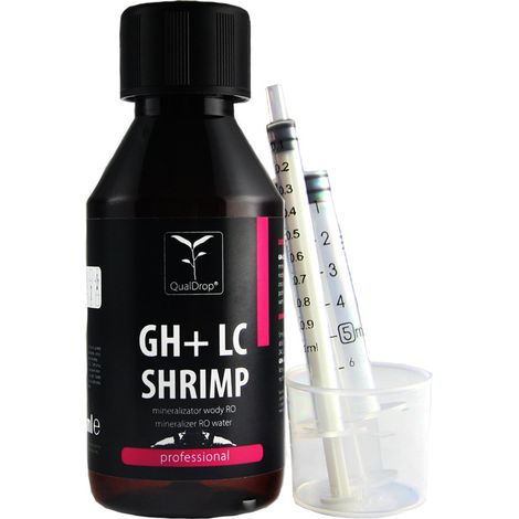 Mineralizador de ósmosis inversa QualDrop GH+LC para camarones, 150 ml