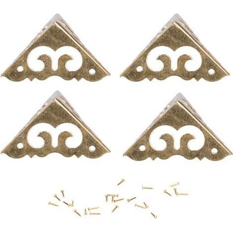 Lot de 4 protège-coins en laiton pour valise, garnitures de sécurité pour bords, accessoires de quincaillerie. (1/5)