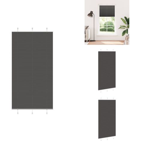 Store plissé noir 110x200 cm largeur du tissu 109,4cm polyester - Store Plissé - Stores Plissés - Store Plissé De Fenêtre - Plisse Aveugle (1/5)