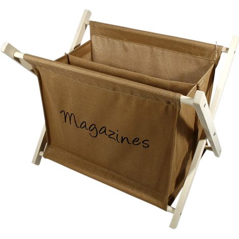 Porte-Magazines Marron Porte-revues Support pour journaux en Bois H 32 cm x l 40 cm x P 28 cm