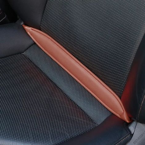 (marron) Bande de séparation pour siège auto en cuir, universelle, anti-poussière, rouge, noir, marron, beige, accessoires de style intérieur pour voiture (1/5)