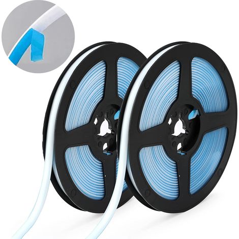 Ruban d'étanchéité pour joints - Ruban autocollant flexible étanche anti-moisissure - Pour carrelage cuisine salle de bain coin mur évier plafond - 2 pièces de 6 m (1/5)