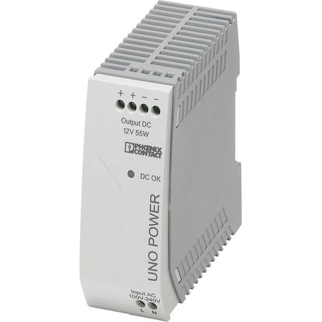 Alimentatore per guida DIN Phoenix Contact UNO-PS/1AC/12DC/55W 12 V/DC 4.6 A 55 W 1 x (1/2)