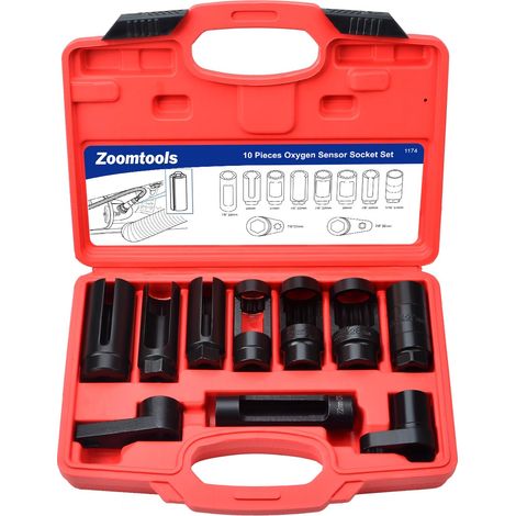 Llaves de vaso para sensor Lambda, 22 mm, 27 mm, 29 mm, accionamiento de 1/2'' y 3/8'' (10 piezas) (1/5)