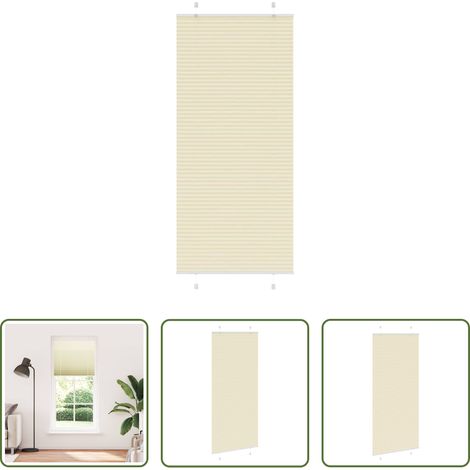 Store zébré -  Store plissé crème 90x200 cm largeur du tissu 89,4 cm polyester (1/5)