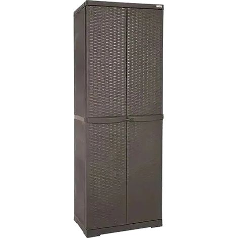 ARMADIO PORTASCOPE 'RATTAN WENGE' cm L 65x P 45x H 178 - TRIOPLAST