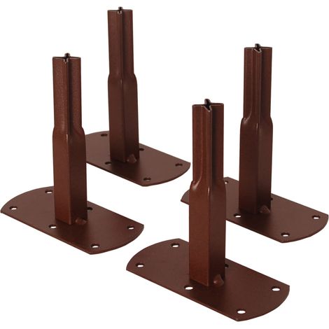 Louis Mulino Pack di 4 Piedi Tubo Quadrato A Vite Ferro Anticato 13 x 6 x 14 cm 3516 (1/2)