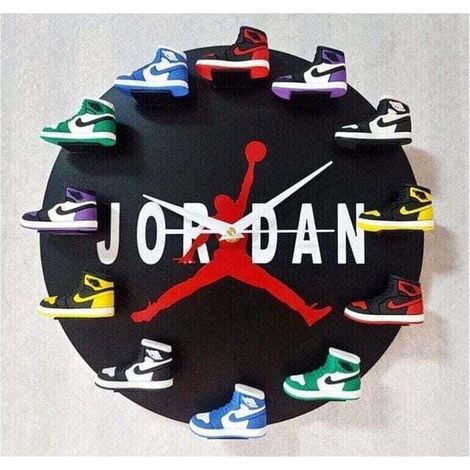Home 30cm AJ1-12 Horloge Murale , Cadran Horloge pour la Maison Salon Chambre Bureau Café Bar Decor (JORDAN)