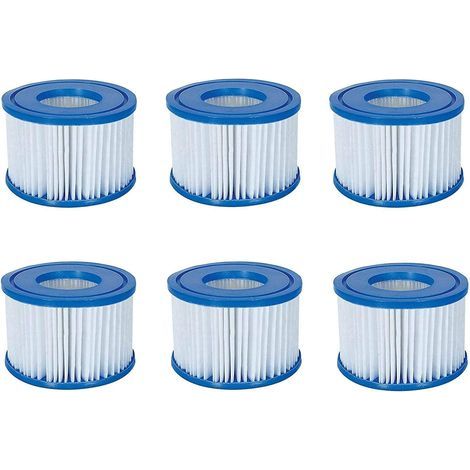 6er-Pack Filterpatronen für Whirlpool Bestway, Lay-Z-Spa, Coleman SaluSpa 90352E 58323 (1/5)